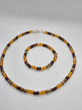 Earth and  Gold Seed Bead JewelrySet